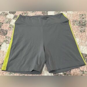 Victoria’s Secret VS Pink Active Grey & Neon Yellow Athletic Workout Shorts